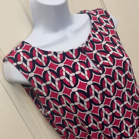 Liz Claiborne Small Scoop Keyhole Neck Short Sleeve Belted Button Back Closure - Picture 5 of 13